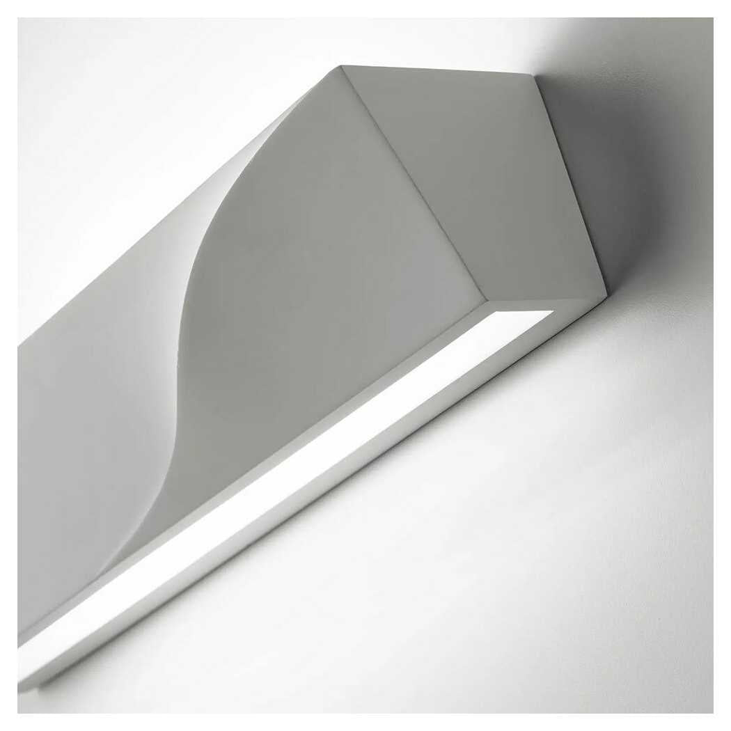 Trade Shop - Applique In Gesso Rettangolare Intaglio Doppia Luce Led Attacco G9 Parete Gs-e78 -