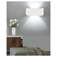 Trade Shop - Applique In Gesso Rettangolare Intaglio Doppia Luce Led Attacco G9 Parete Gs-e78 -