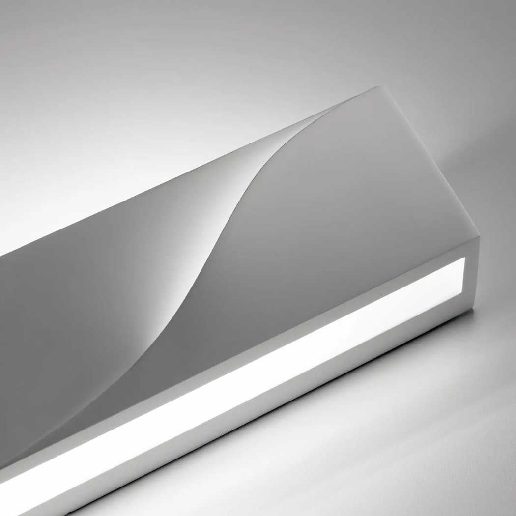 Trade Shop - Applique In Gesso Rettangolare Intaglio Doppia Luce Led Attacco G9 Parete Gs-e78 -