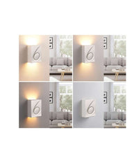 Applique In Gesso Rettangolare Up & Down Lampada Contemporanea Attacco G9 Gs-e40         