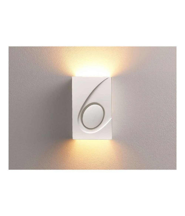 Applique In Gesso Rettangolare Up & Down Lampada Contemporanea Attacco G9 Gs-e40         