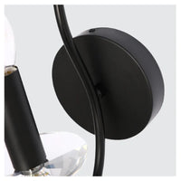 Trade Shop - Applique Lampada Da Parete A Candela E14 A Spirale Singola Nero Design Elegante 00521         