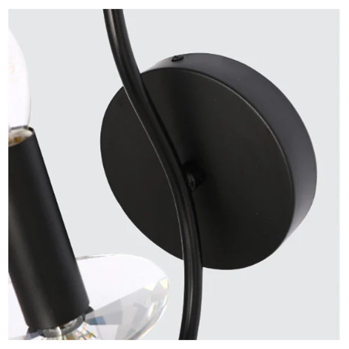 Trade Shop - Applique Lampada Da Parete A Candela E14 A Spirale Singola Nero Design Elegante 00521         