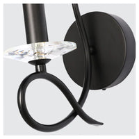 Trade Shop - Applique Lampada Da Parete A Candela E14 A Spirale Singola Nero Design Elegante 00521         