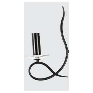 Trade Shop - Applique Lampada Da Parete A Candela E14 A Spirale Singola Nero Design Elegante 00521         