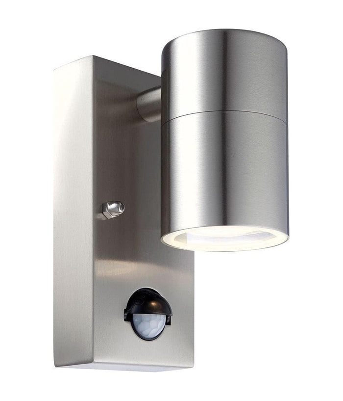 Applique Lampada Da Parete Corpo In Alluminio Con Sensore Movimento Gu10 Ip44         