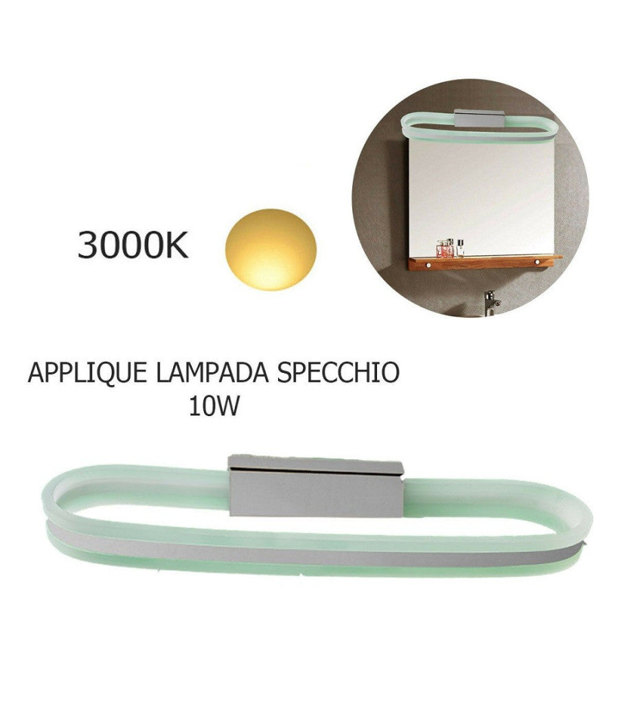 Applique Lampada Moderno Da Parete Muro Specchio 10w Bagno 50 Led 2835 Smd Luce         