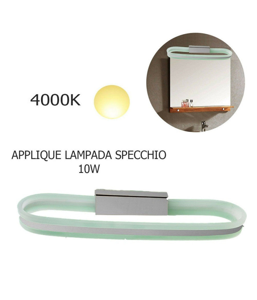Applique Lampada Moderno Da Parete Muro Specchio 10w Bagno 50 Led 2835 Smd Luce         