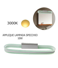 Applique Lampada Moderno Da Parete Muro Specchio 10w Bagno 50 Led 2835 Smd Luce  -bianco Caldo      -