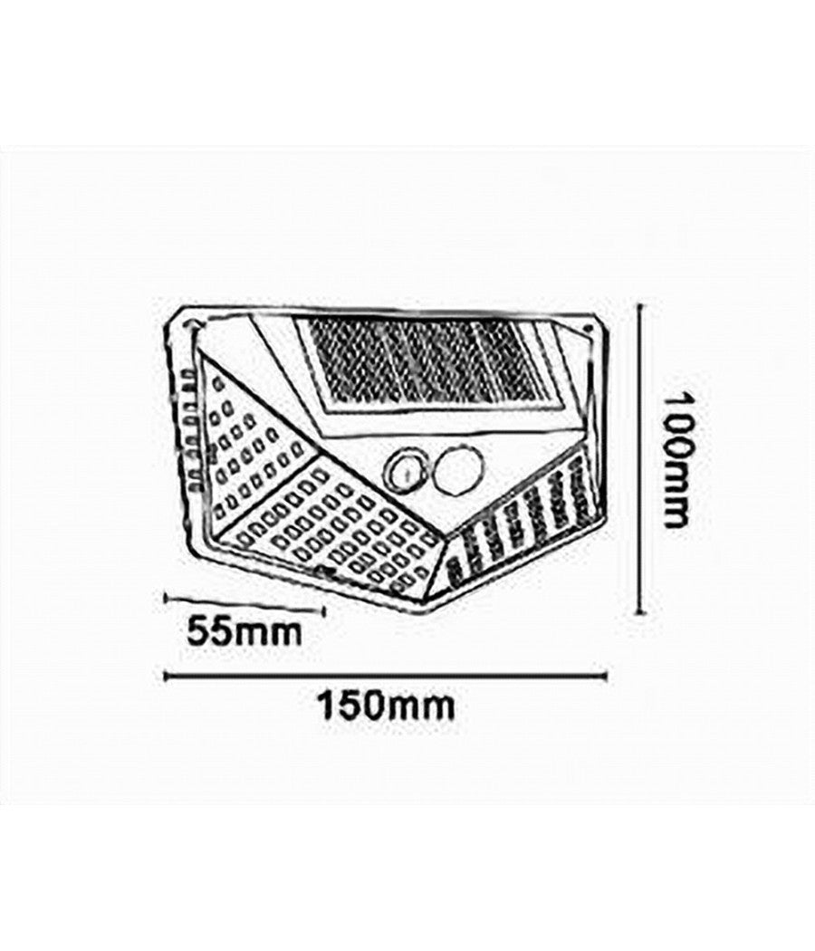 Applique Lampada Pannello Solare Parete Con Sensore Movimento Luce 4000k So-a4-n         