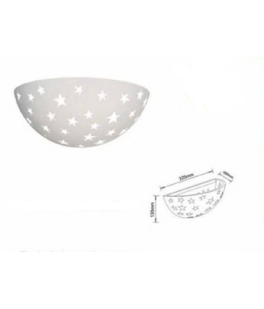 Applique Lampada Parete Gesso A Forma Di Mezzaluna Con Stelle Intagliate Gs-e61         