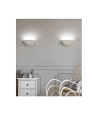 Applique Lampada Parete Gesso A Forma Di Mezzaluna Con Stelle Intagliate Gs-e61         