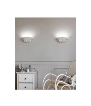 Applique Lampada Parete Gesso A Forma Di Mezzaluna Con Stelle Intagliate Gs-e61         