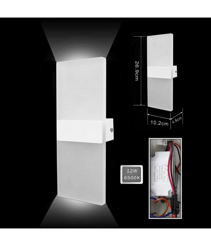 Applique Lampada Parete Led 8watt Doppia Emissione Luce 3000k 4000k 6500k E37  -bianco Freddo      -