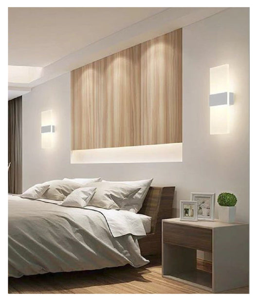 Applique Lampada Parete Led 8watt Doppia Emissione Luce 3000k 4000k 6500k E37  -bianco Naturale      -