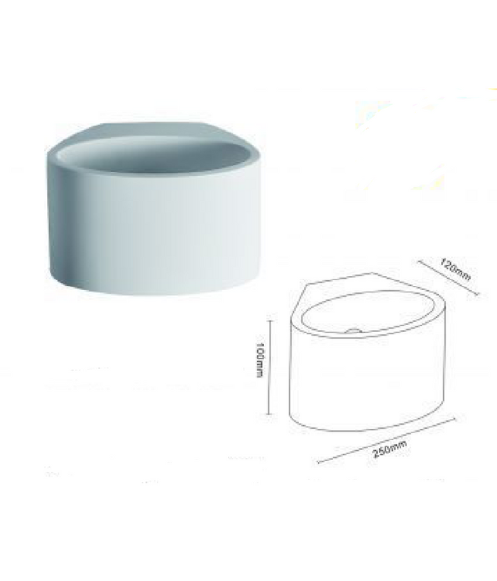 Applique Lampada Parete Moderno In Gesso Ovale Attacco 1xg9 Verniciabile Gs-e65         