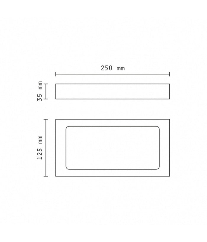 Applique Led 18 W Slim A Parete Rettangolare Luce Naturale Fredda Calda Xc-9043         