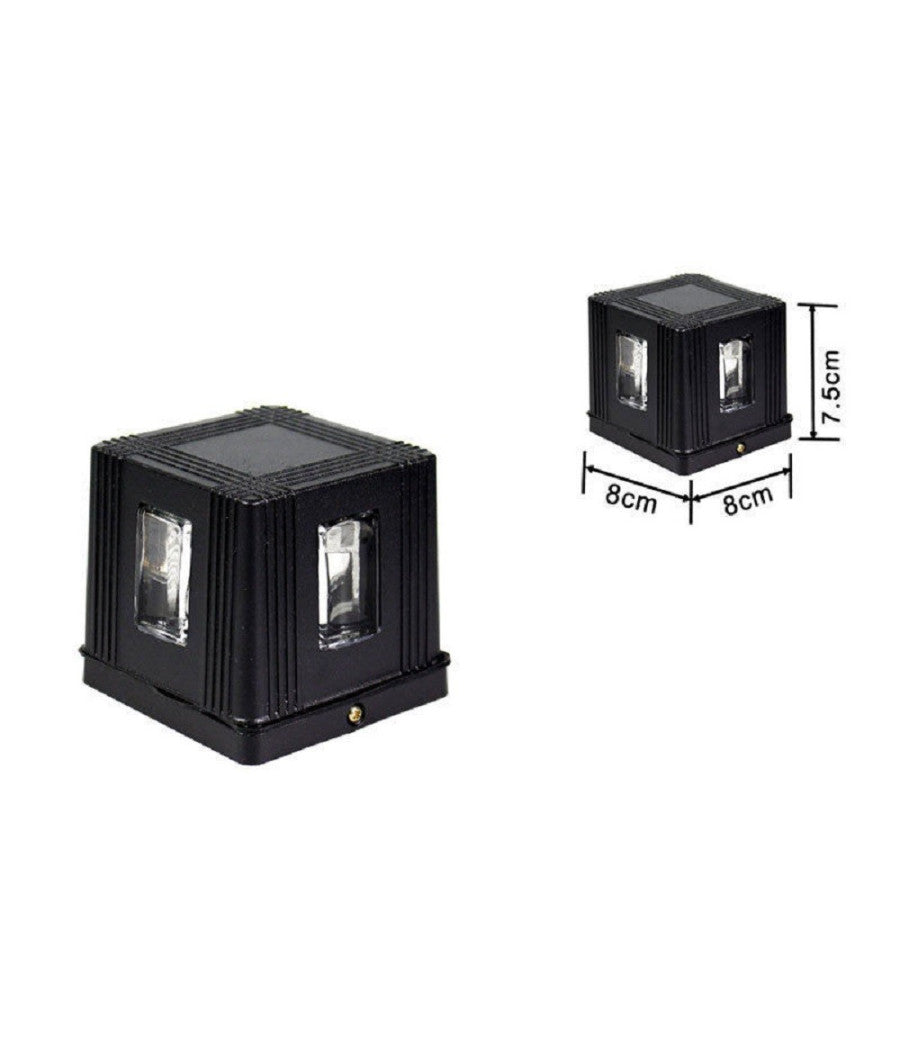 Applique Led 2,5 W Esterno Lampada Cubo A Parete Luce Moderna Giardino Nero Es32         
