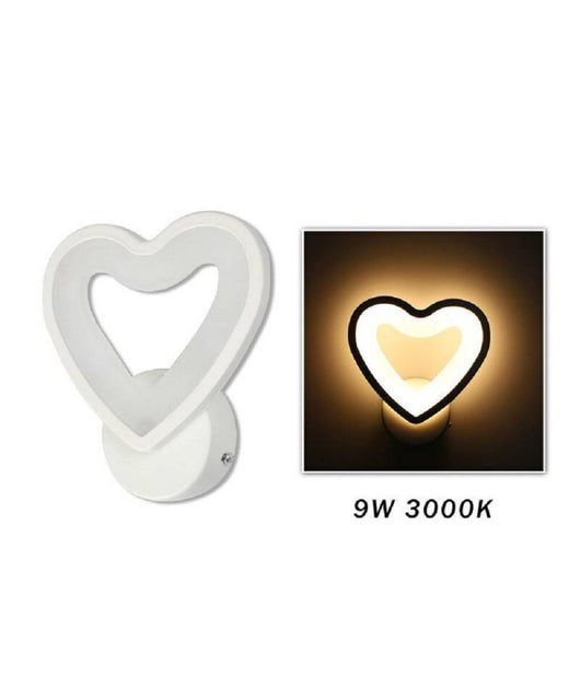 Applique Led A Cuore 6w Lampada A Parete Lumetto Luce Fredda Calda Naturale E28  -bianco Caldo      -