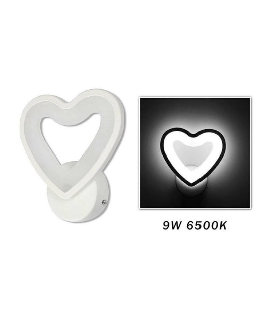 Applique Led A Cuore 6w Lampada A Parete Lumetto Luce Fredda Calda Naturale E28  -bianco Freddo      -