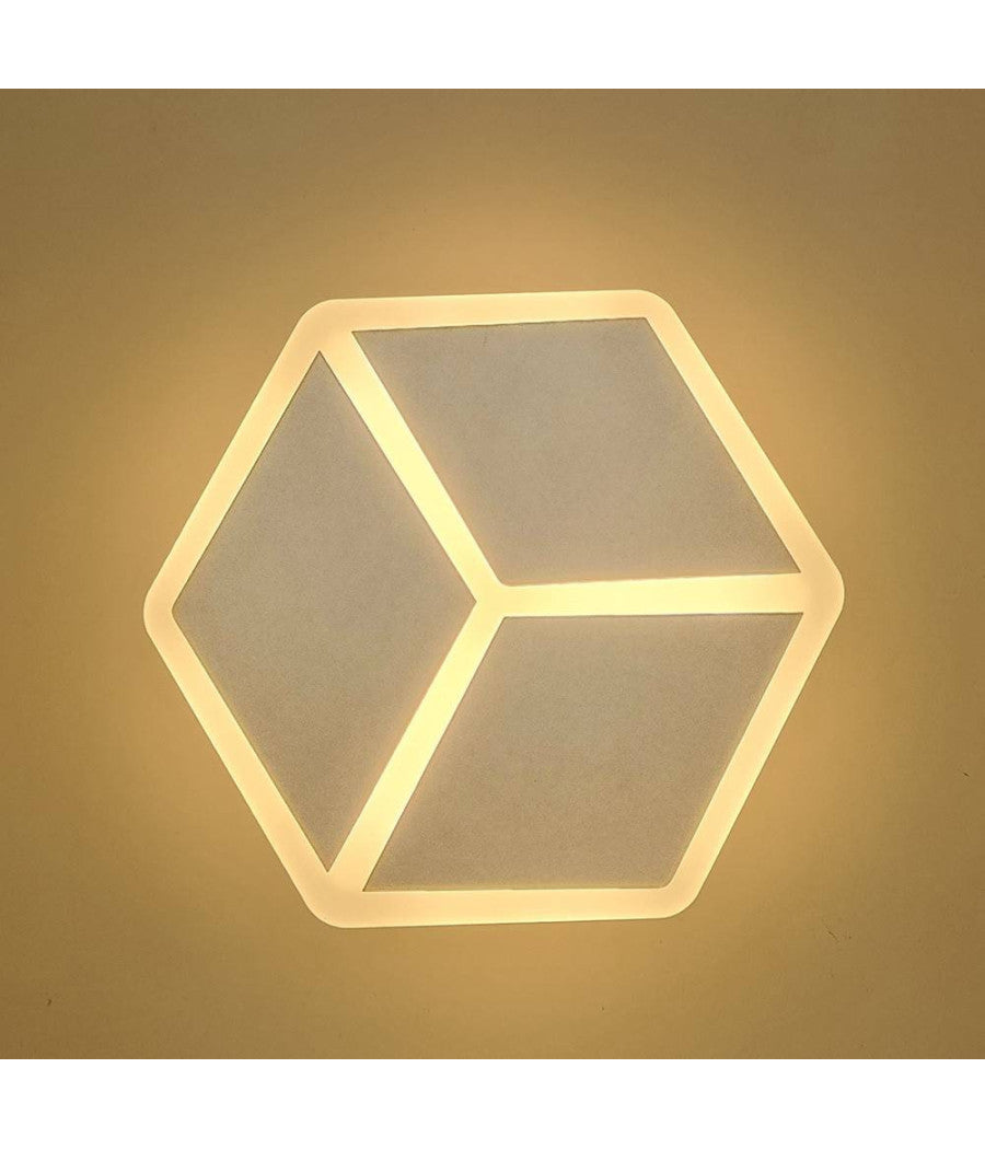 Applique Led A Muro Lampada Moderna 12w Effetto Cubo 3d 3 Modalità  Luce Aq11-3c         