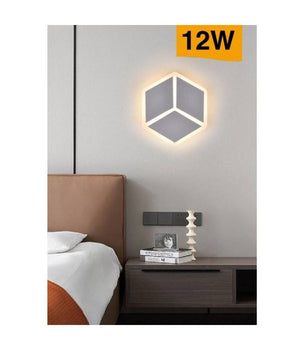 Applique Led A Muro Lampada Moderna 12w Effetto Cubo 3d 3 Modalità  Luce Aq11-3c         