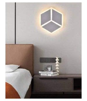 Applique Led A Muro Lampada Moderna 12w Effetto Cubo 3d 3 Modalità  Luce Aq11-3c         