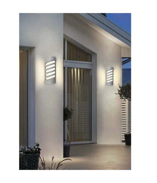 Applique Led A Parete 12 W Per Esterno Luce 3000k 6500k 4000k Grigio Ip65 Es56  -bianco Naturale      -