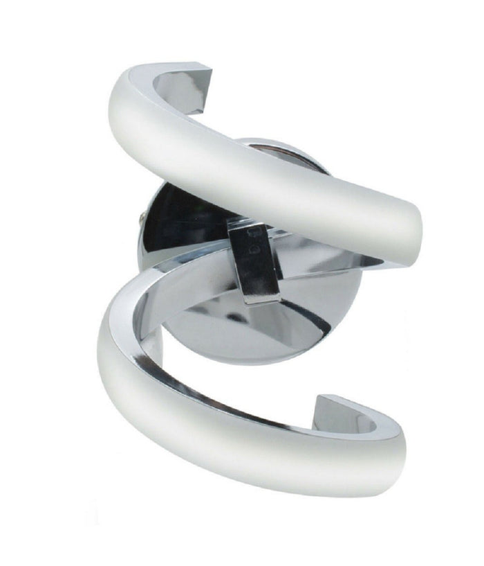 Applique Led A Parete 9watt Curva Spirale Luce Fredda Naturale Calda E58 Argento         