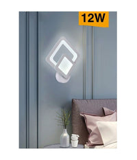 Trade Shop - Applique Led A Rombo 12 W Parete Lumetto Abat Jour Luce 6500k 3000k 4000k E82-b - -bianco Freddo      -