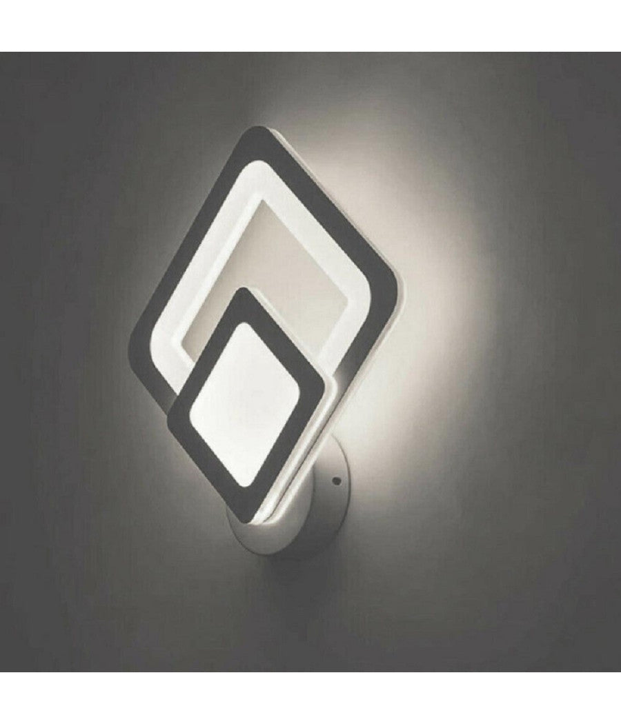 Trade Shop - Applique Led A Rombo 12 W Parete Lumetto Abat Jour Luce 6500k 3000k 4000k E82-b - -bianco Freddo      -