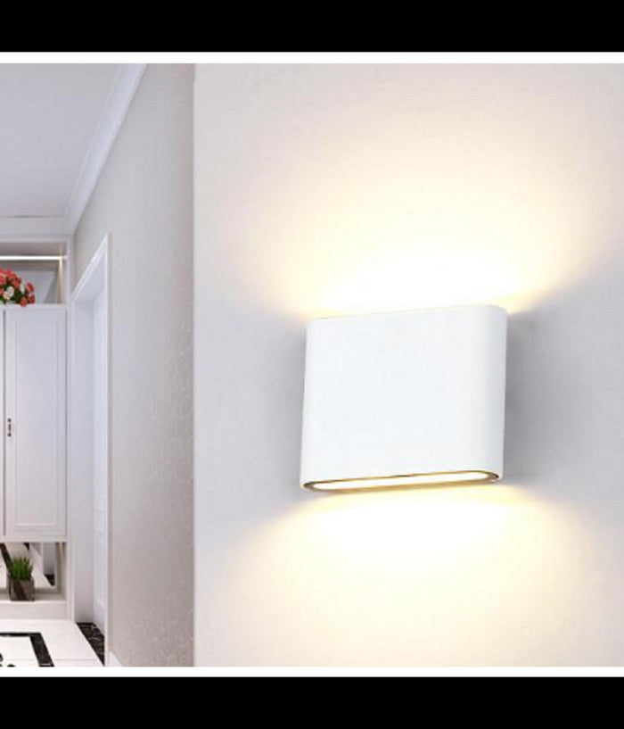 Applique Led Cob 10w Quadrata Bianca Slim Up & Down Luce Fredda Naturale Xc-9047  -bianco Naturale      -