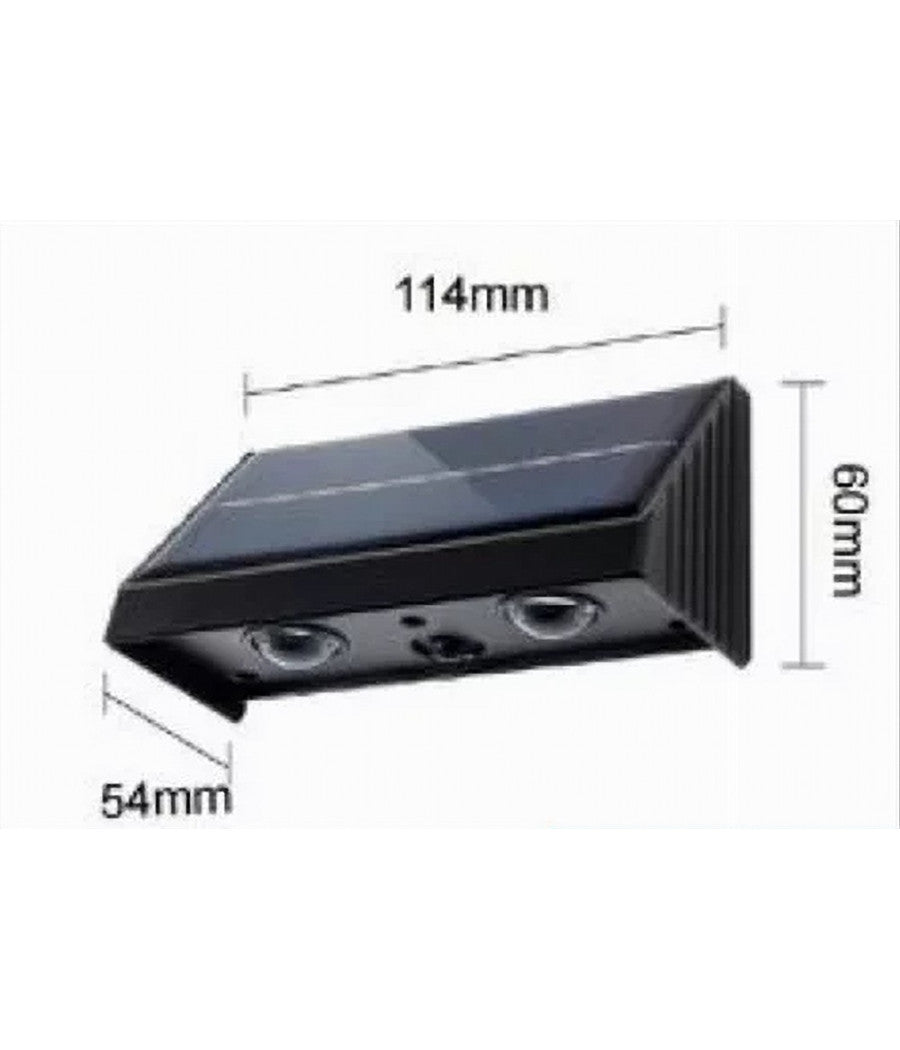 Applique Led Con Pannello Solare A Parete 3 W Ip65 Luce 3000k 6500k Nero Yh0615         