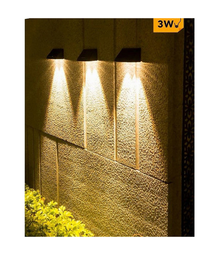 Applique Led Con Pannello Solare A Parete 3 W Ip65 Luce 3000k 6500k Nero Yh0615  -bianco Caldo      -