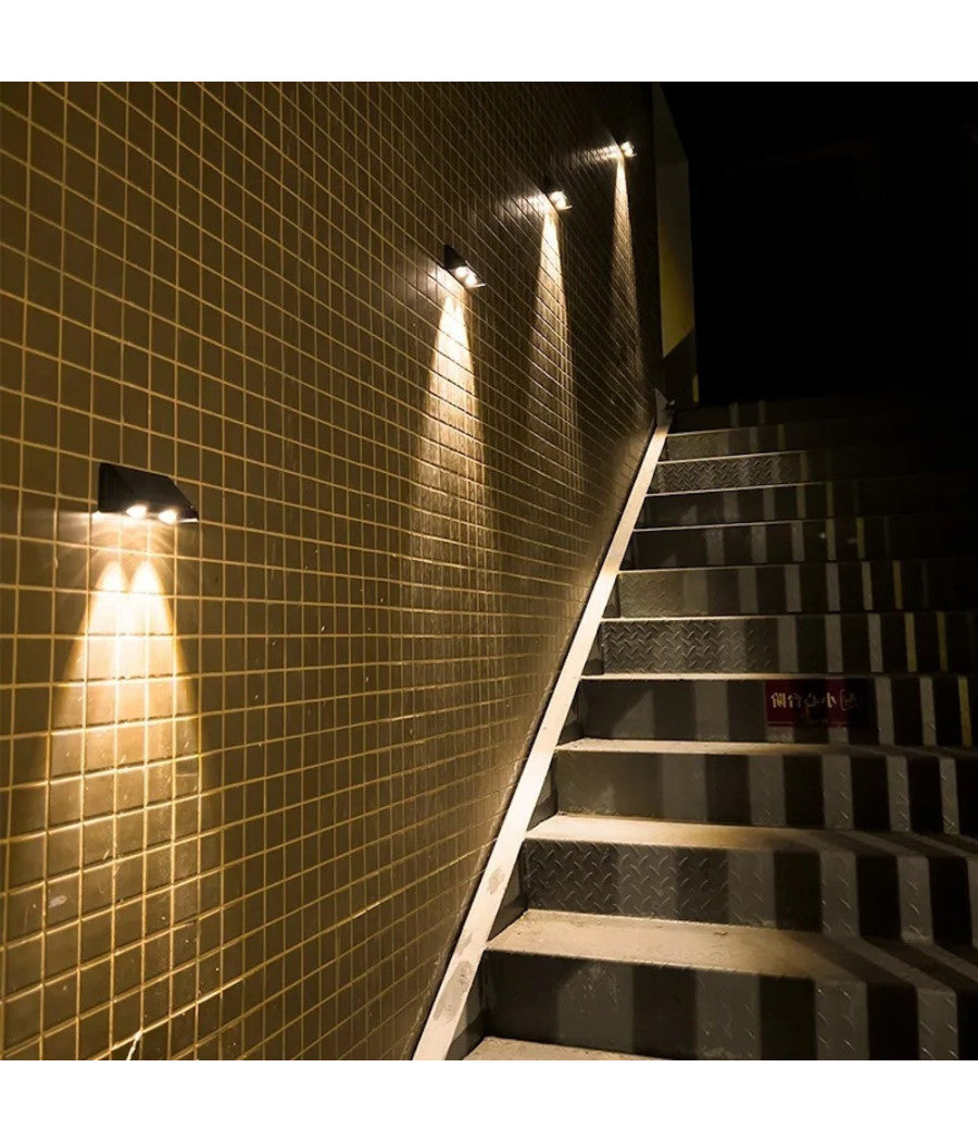 Applique Led Con Pannello Solare A Parete 3 W Ip65 Luce 3000k 6500k Nero Yh0615         