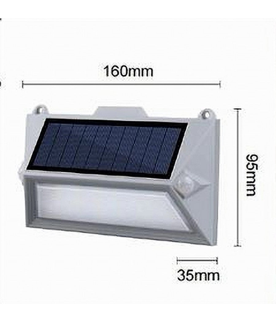 Applique Led Con Pannello Solare Doppio Sensore Movimento Crepuscolare Yh0408-pir         