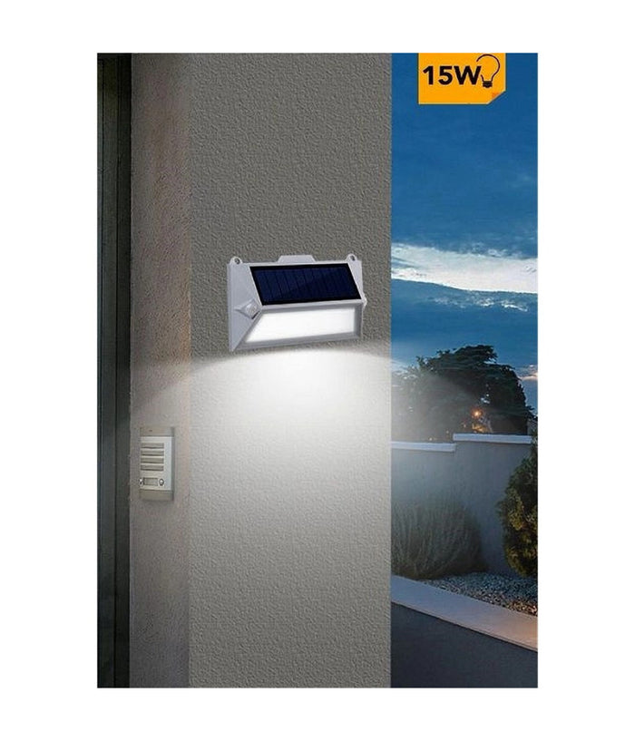 Applique Led Con Pannello Solare Doppio Sensore Movimento Crepuscolare Yh0408-pir         