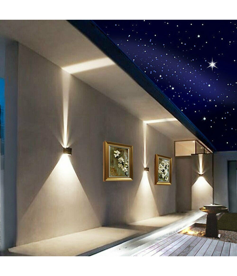 Applique Led Cubo Grigio Lampada Da Parete 12w 1500l Luce Regolabile Updown Ip65         