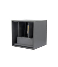 Applique Led Cubo Grigio Lampada Da Parete 12w 1500l Luce Regolabile Updown Ip65         