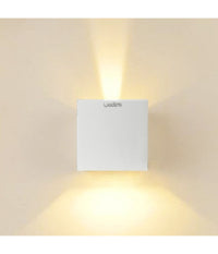 Applique Led Cubo Lampada Da Parete 10w 1300lm Luce Regolabile Updown Ip65  -bianco Caldo      -