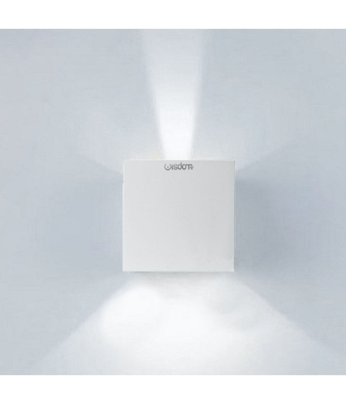 Applique Led Cubo Lampada Da Parete Wisdom 6w 810lm Luce Regolabile Updown Ip65         