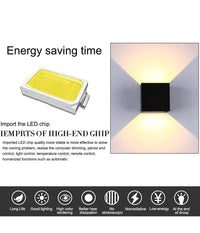 Applique Led Cubo Nero Lampada Da Parete 5w 750lmn Luce Regolabile Updown Ip65  -bianco Naturale      -