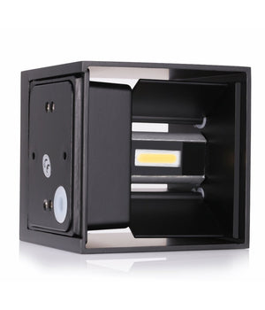Applique Led Cubo Nero Lampada Da Parete 5w 750lmn Luce Regolabile Updown Ip65  -bianco Freddo      -