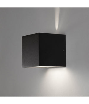 Applique Led Cubo Nero Lampada Da Parete 5w 750lmn Luce Regolabile Updown Ip65  -bianco Naturale      -