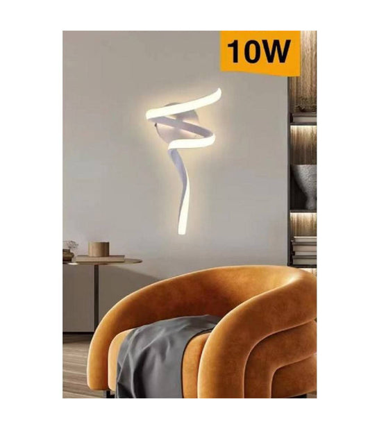 Applique Led Curvo 10 W Lampada Da Parete Stilizzata 3 Colorazioni Luce Aq19-3c         