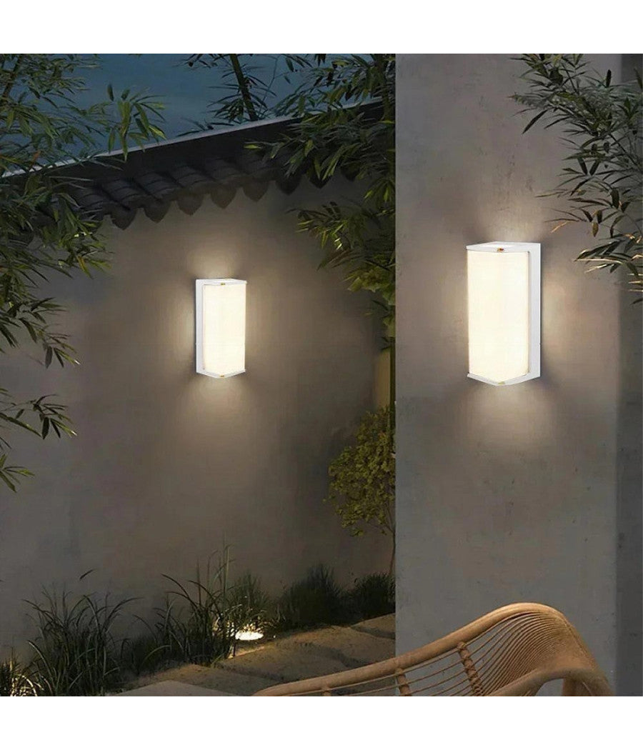Applique Led Da Esterno Facciate Giardino Moderno Lampada Da Muro 10w Ip65 643-b  -bianco Freddo      -