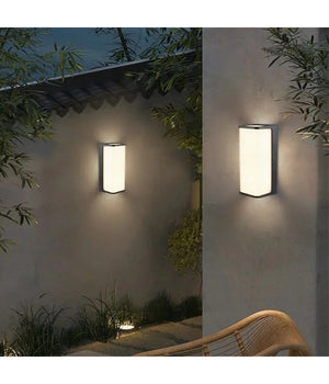 Applique Led Da Esterno Giardino Moderno Lampada Da Muro Nera 10 Watt Ip65 643-n  -bianco Freddo      -