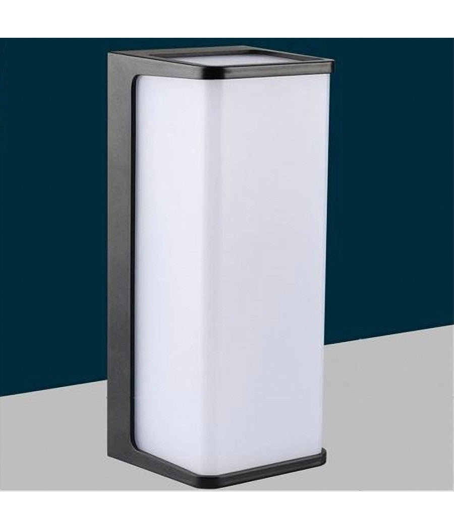 Applique Led Da Esterno Giardino Moderno Lampada Da Muro Nera 10 Watt Ip65 643-n         