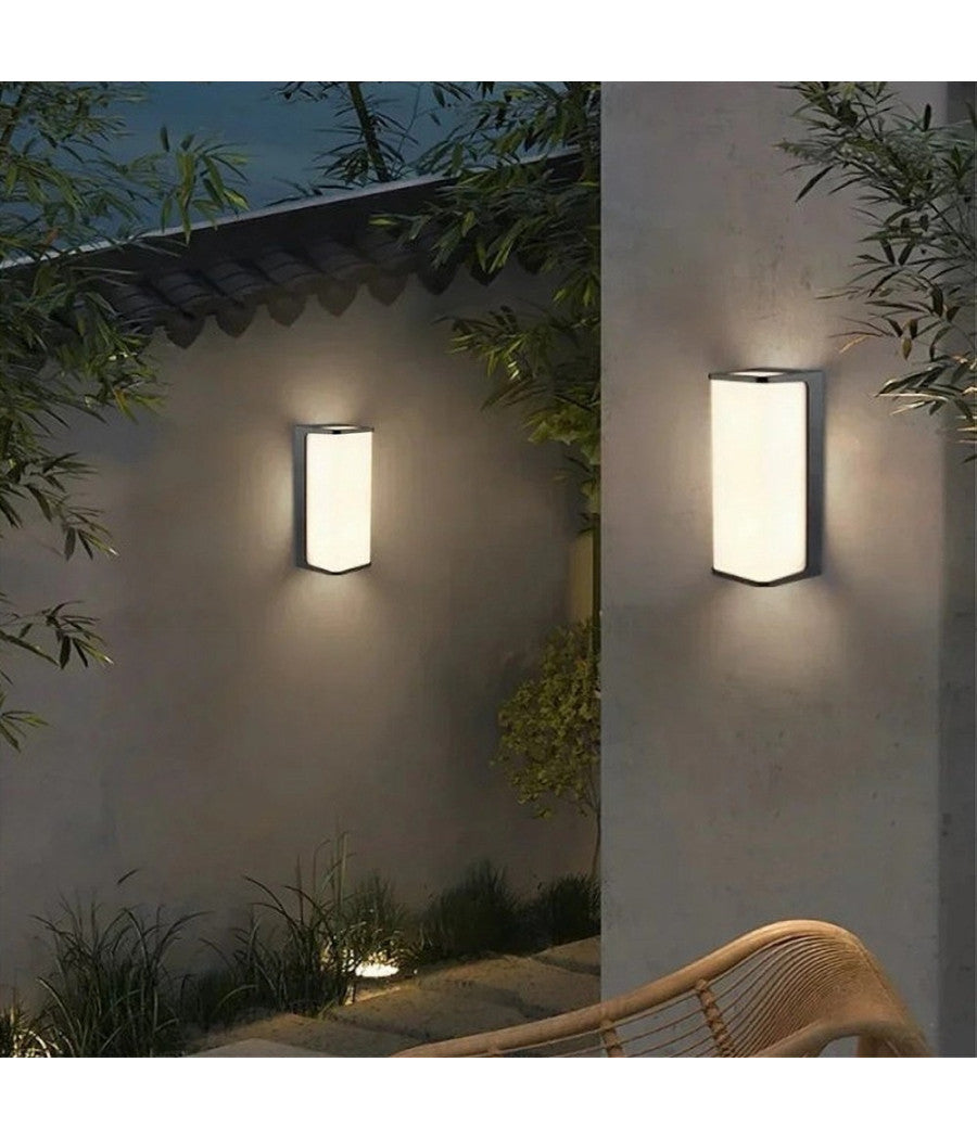 Applique Led Da Esterno Giardino Moderno Lampada Da Muro Nera 10 Watt Ip65 643-n  -bianco Naturale      -