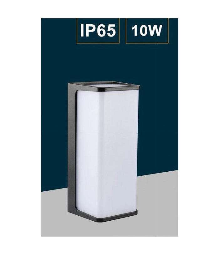 Applique Led Da Esterno Giardino Moderno Lampada Da Muro Nera 10 Watt Ip65 643-n         
